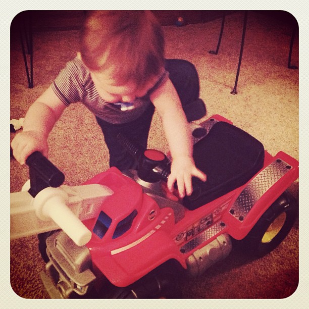 Instagram: Firetruck from grandparents. . .