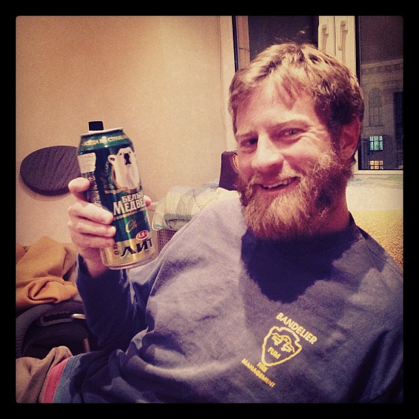 Instagram: Erik + 1 liter can of beer... Welcome to Ukraine...