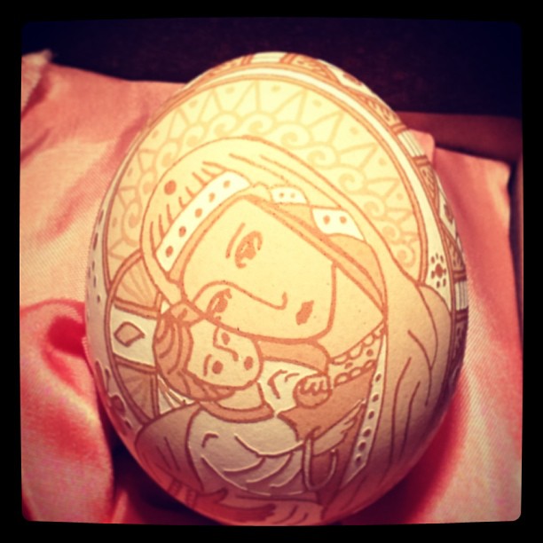 Instagram: A carved egg for Mrs Waters