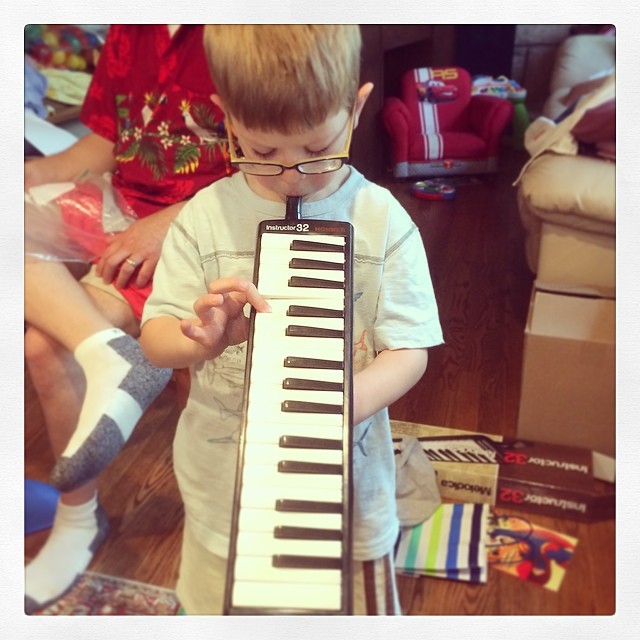 Instagram: Cy with his birthday melodica.