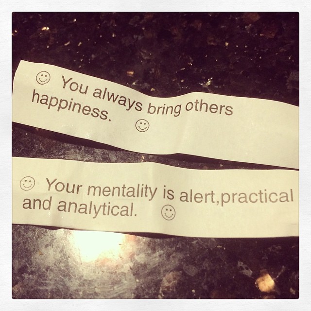 Instagram: Our fortunes... To which we added "in bed"