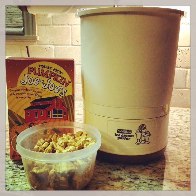 Instagram: In honor of Markaroo's visit... Pumpkin Spice Cookies & Cream Ice Cream #traderjoes