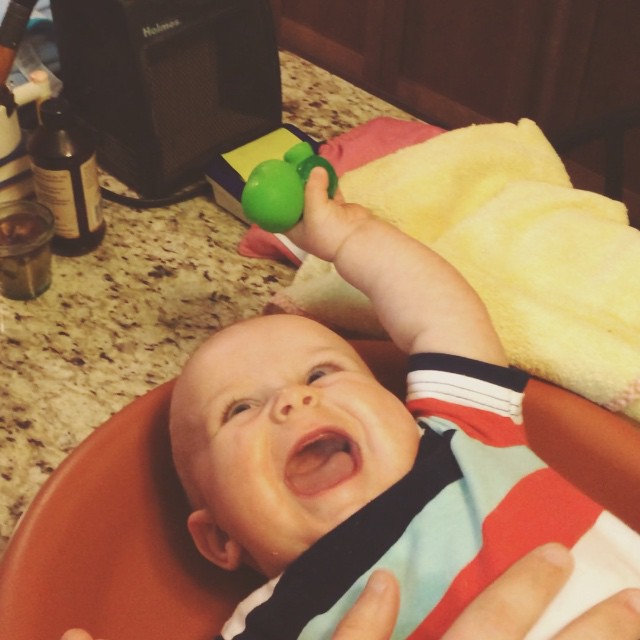 Instagram: The pre-bath giggles with dad.