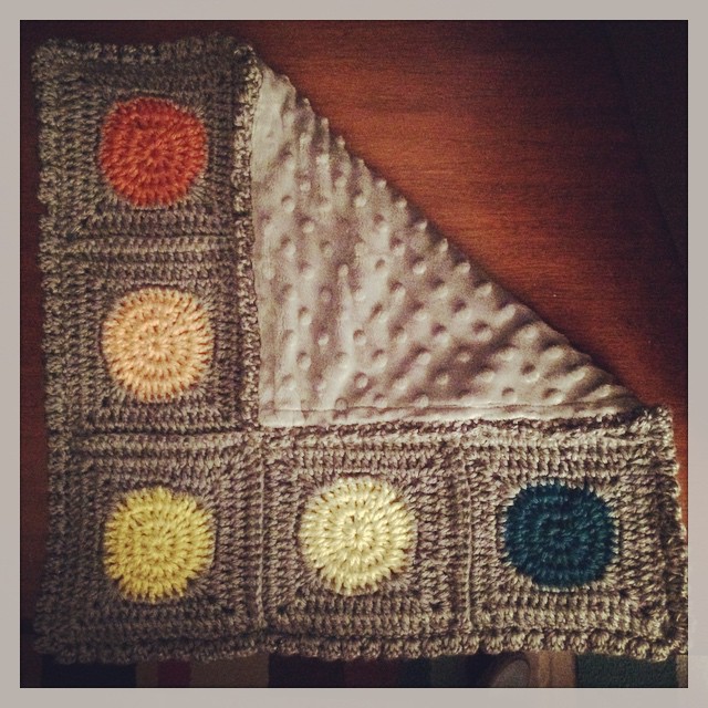 Instagram: Finished up a little security blanket for e. First time lining a crocheted piece.