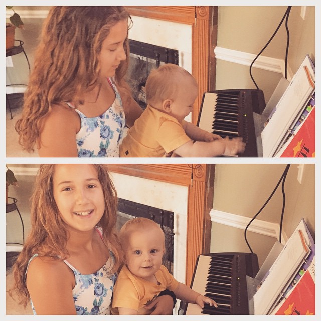 Instagram: Maggie & e at the piano #friendswhoarefamily