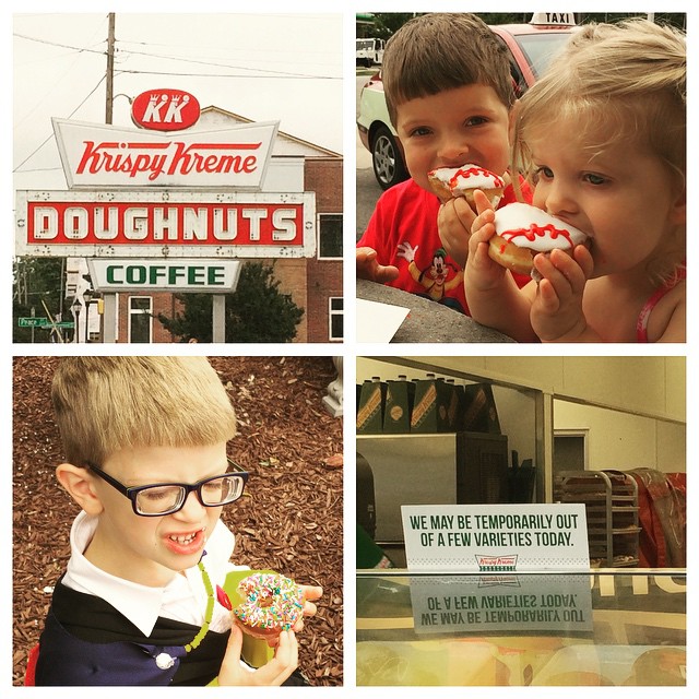 Instagram: Free Doughnut Day + Cy's kindergarten graduation = fun for all! #krispykreme