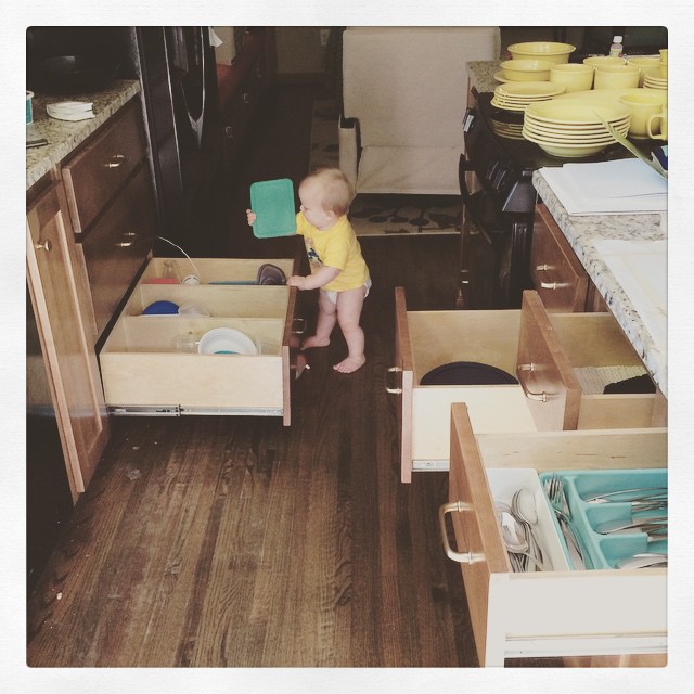 Instagram: Someone figured out drawers this morning. We are in trouble.