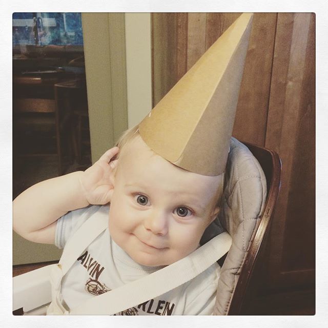 Instagram: Practicing party hat wearing for Saturday. #7-eleven