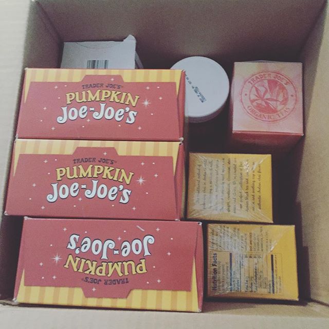 Instagram: happiness = a Trader Joe's care package from #friendswhoarefamily Love you, Sagans! Thanks for the great surprise!!