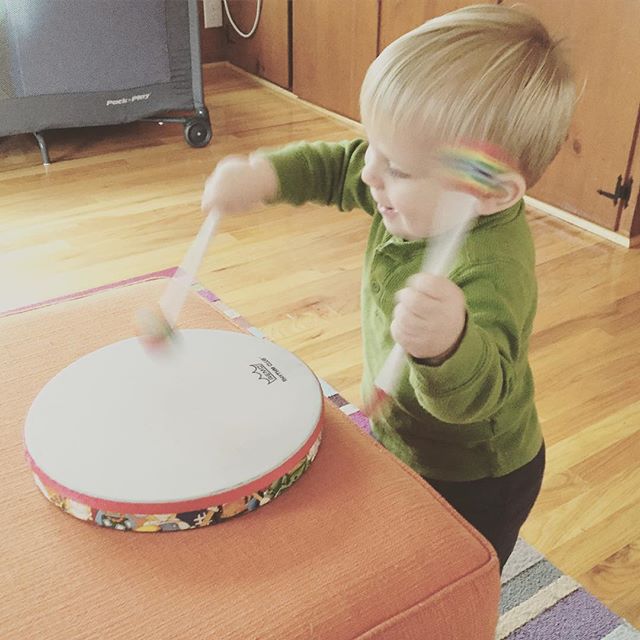 Instagram: Loves to drum. #remo #littledrummerboy