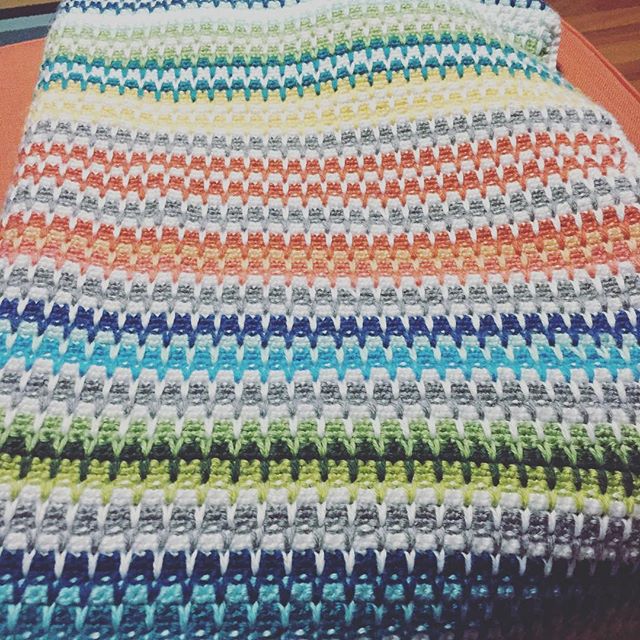 Instagram: Junebug's baby blanket is ready. Courtesy of Grammy, the crocheting wonder woman. #genderneutralnursery