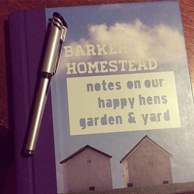 Instagram: Jotting down some notes about garden stuff tonight (transplant shock, squirrels munching on radish plants) in an unused journal I found that was given to me 13 years ago by Monika.