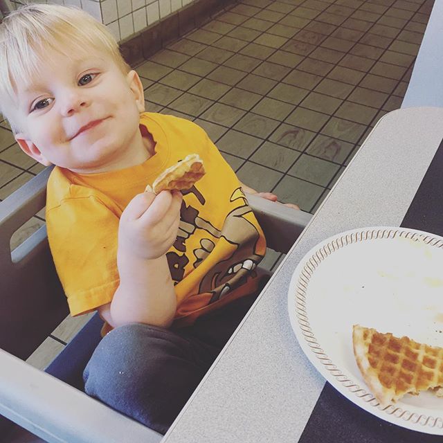 Instagram: Hanging at #wafflehouse for Dad's birthday breakfast.