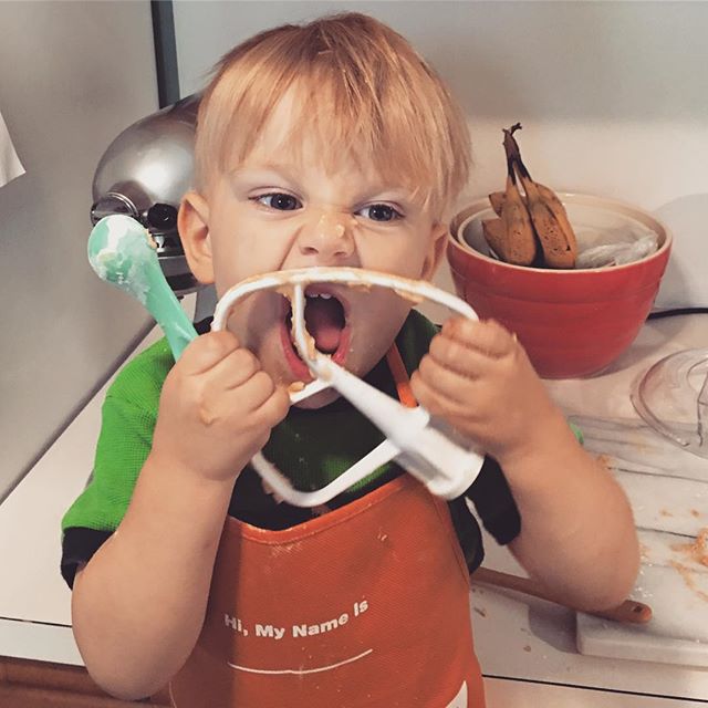 Instagram: Increased parental stress leads to increased baked goods. We made cookies today.