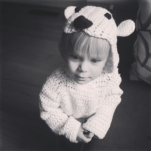 Instagram: Cuddly little polar bear. (Bathrobe by Grammy) #toddlerfashion