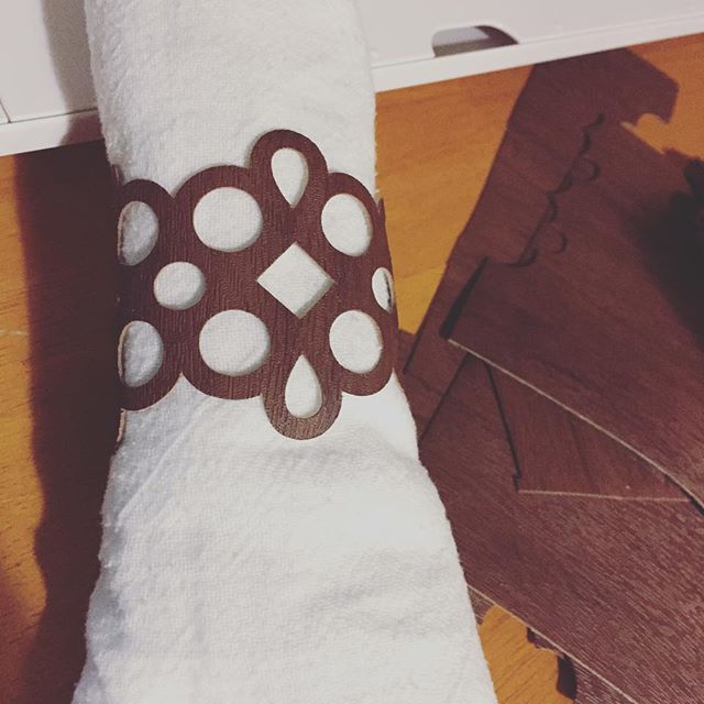 Instagram: Faux leather napkin rings made for a hostess basket for St. Gerard's Fall Festival. #cricutexplore