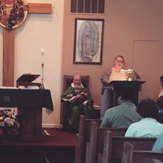 Instagram: A friend at St. Gerard's caught this great moment. Last Sunday, I was scheduled to cantor but Father Emmanuel was on vacation. I said a prayer an hoped that Father Ernie, pictured, wouldn't be disapproving. As I approached the altar, Father Ernie opened his arms and Erik jumped in his lap and behaved like an angel while I sang the psalm. #lovemychurch #keepkidsinchurch