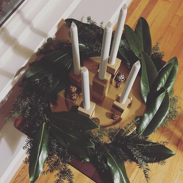 Instagram: Thanksgiving pruning turned Advent wreath (with toddler-friendly led candles) #advent2016