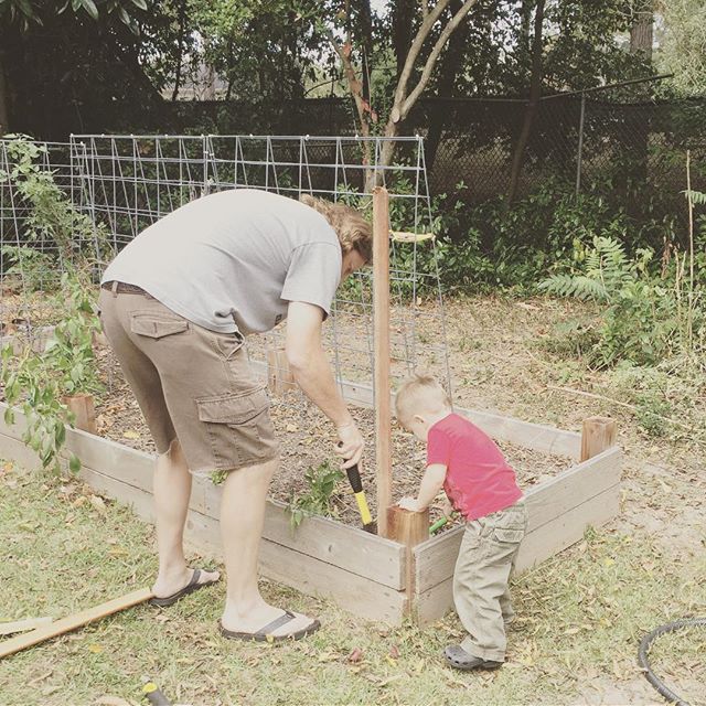 Instagram: Getting ready for scarecrow installation with Unk (aka Uncle Erik).