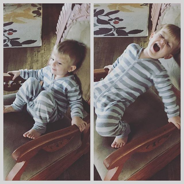 Instagram: Calm vs Crazy; in the Groeber family rocker.