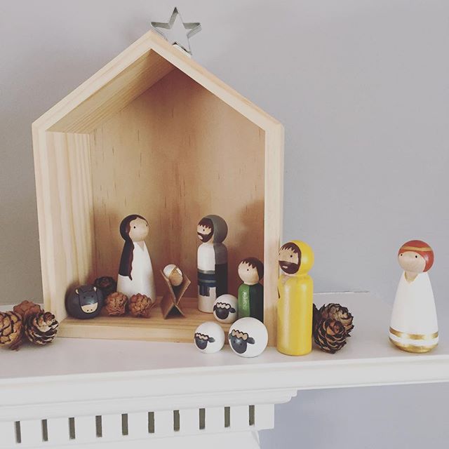 Instagram: Baby Jesus is in the house! #pegdoll #handmadechristmas