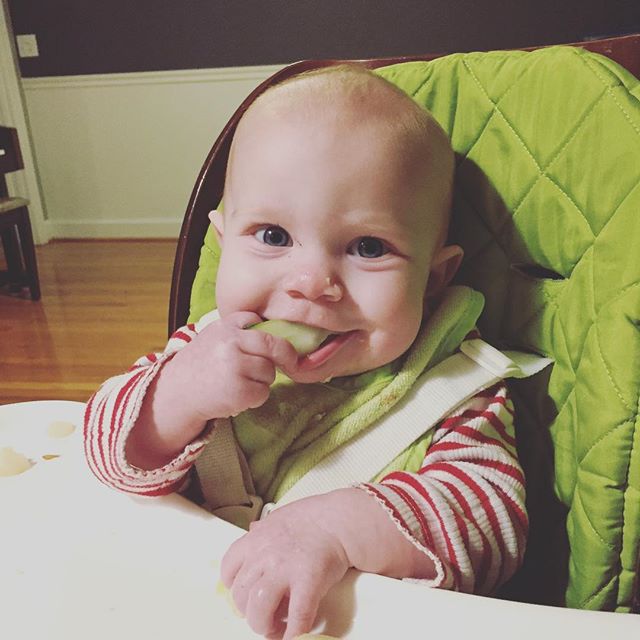 Instagram: Cucumbers, bananas, pears = what's for dinner. #blw