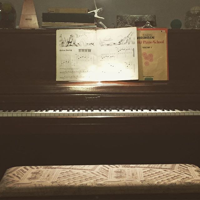 Instagram: Pulling out oldies but goodies for a first piano lesson. Seriously, my mom kept ALL my piano music.