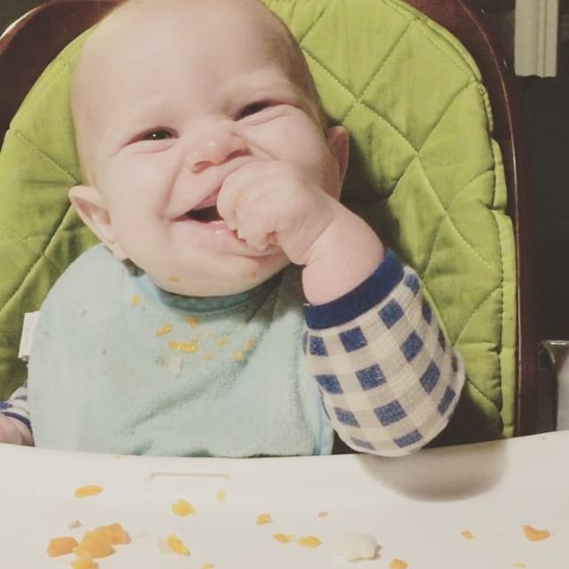 Instagram: Such a happy girl. Giggly over carrots and pears. This may be on repeat for the next 24 hours.