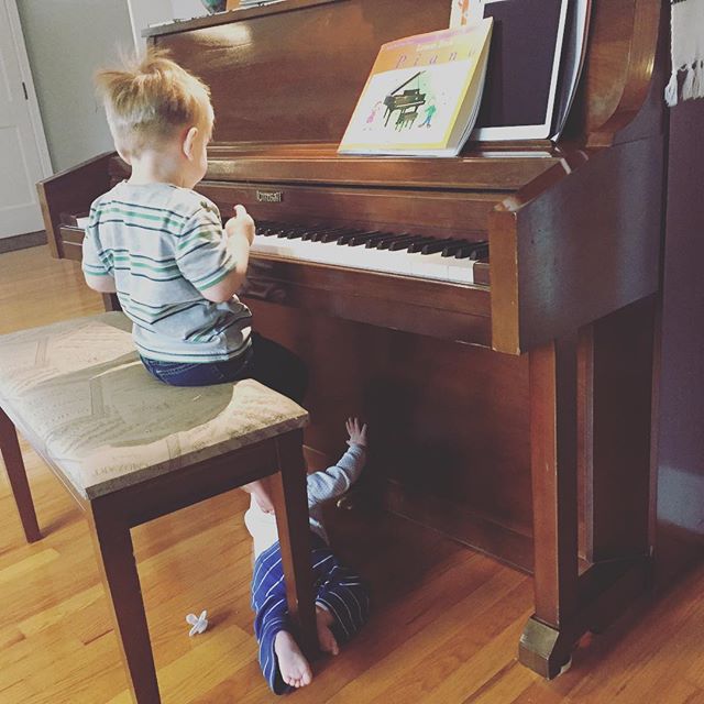Instagram: A different sort of duet: e on the keyboard; a on pedals.