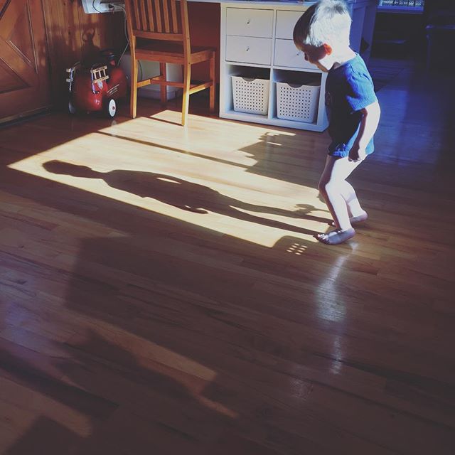 Instagram: e and his shadow. #morningplay
